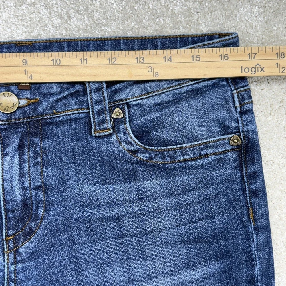 KUT From The Kloth Straight Leg Jeans Womens 10S Blue‎ Mid Rise Stretch Denim